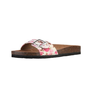 Sandales femme SUPERGA tissu et cuir de couleur rose avec motif